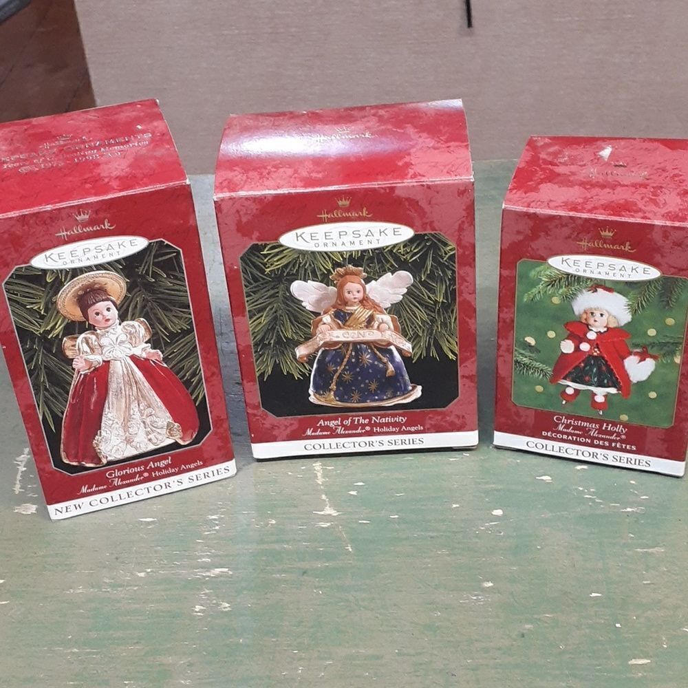 Bundle of 3 Hallmark Keepsake Madame Alexander ornaments.